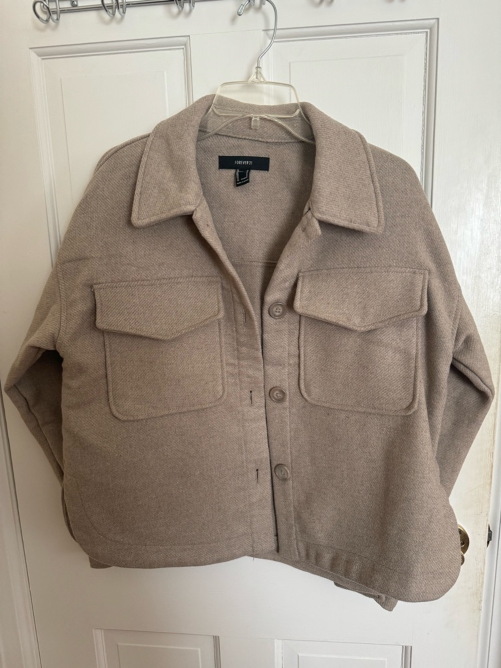 Forever 21 Taupe/Tan Button-Front Jacket